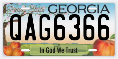 GA license plate QAG6366