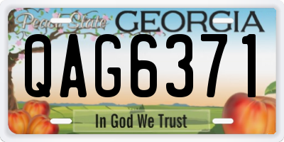 GA license plate QAG6371