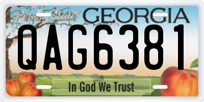 GA license plate QAG6381