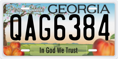 GA license plate QAG6384