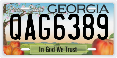 GA license plate QAG6389