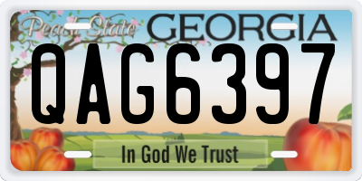 GA license plate QAG6397