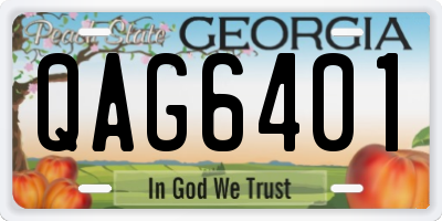 GA license plate QAG6401