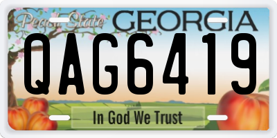 GA license plate QAG6419