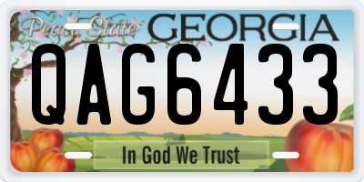 GA license plate QAG6433