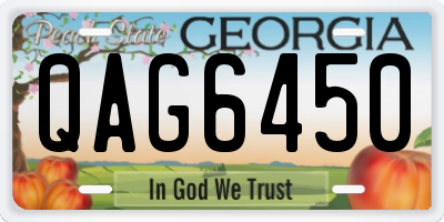 GA license plate QAG6450