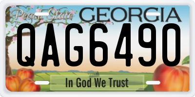 GA license plate QAG6490