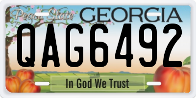 GA license plate QAG6492