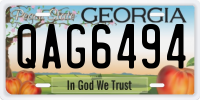 GA license plate QAG6494