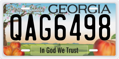 GA license plate QAG6498