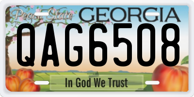 GA license plate QAG6508