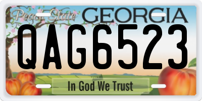 GA license plate QAG6523