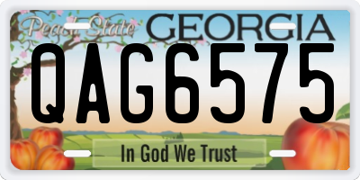 GA license plate QAG6575
