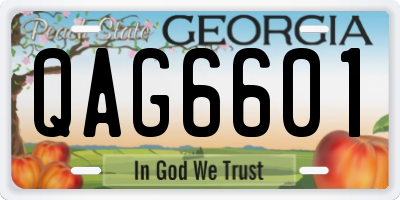 GA license plate QAG6601