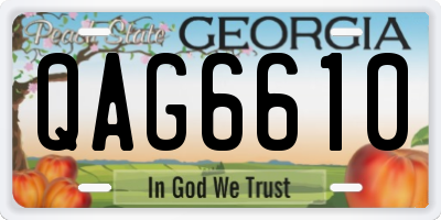 GA license plate QAG6610