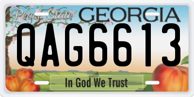 GA license plate QAG6613