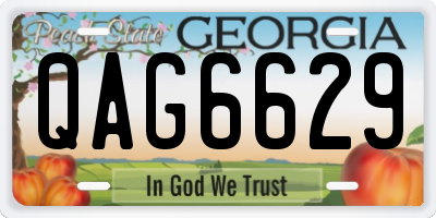 GA license plate QAG6629