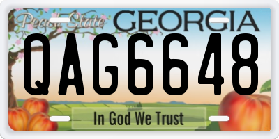 GA license plate QAG6648