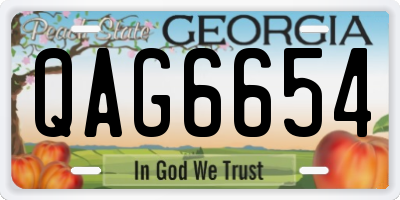 GA license plate QAG6654