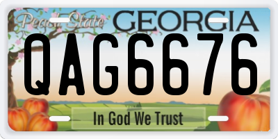 GA license plate QAG6676