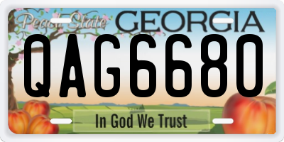 GA license plate QAG6680