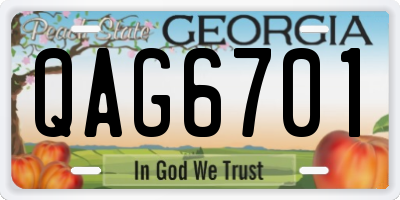 GA license plate QAG6701