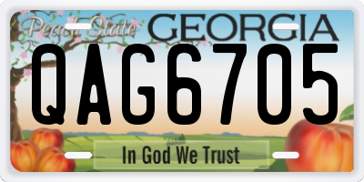 GA license plate QAG6705