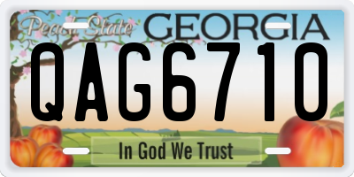 GA license plate QAG6710