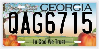 GA license plate QAG6715