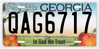 GA license plate QAG6717