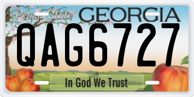 GA license plate QAG6727