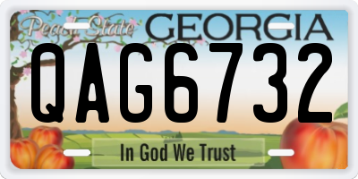 GA license plate QAG6732