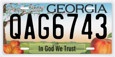 GA license plate QAG6743
