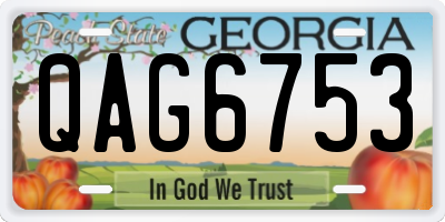 GA license plate QAG6753
