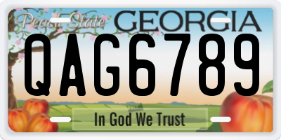 GA license plate QAG6789