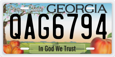 GA license plate QAG6794