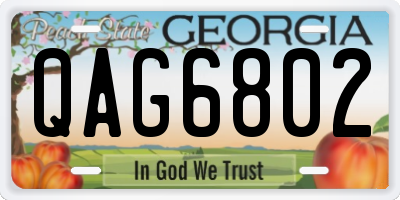 GA license plate QAG6802