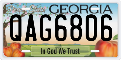GA license plate QAG6806