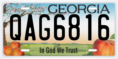 GA license plate QAG6816
