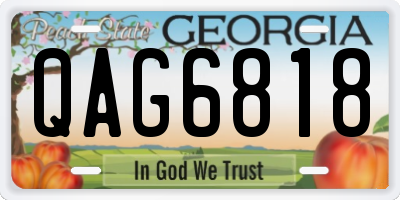 GA license plate QAG6818