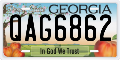 GA license plate QAG6862