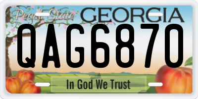 GA license plate QAG6870