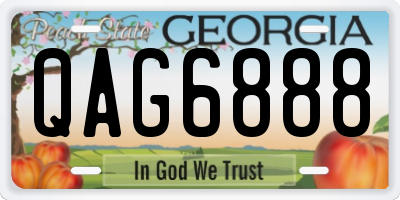 GA license plate QAG6888