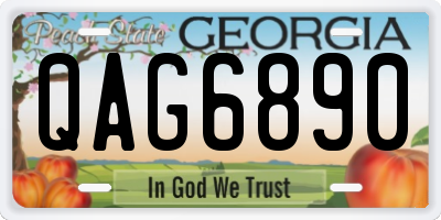 GA license plate QAG6890