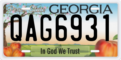 GA license plate QAG6931