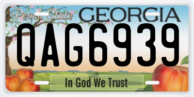 GA license plate QAG6939