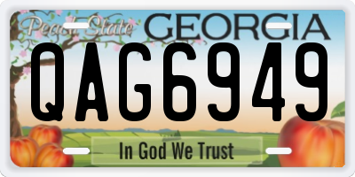 GA license plate QAG6949