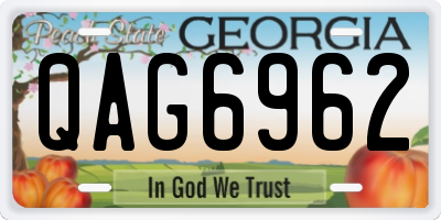 GA license plate QAG6962