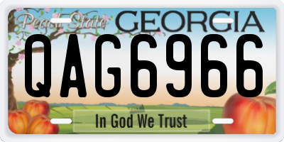 GA license plate QAG6966