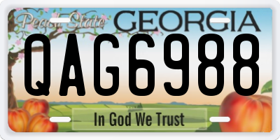 GA license plate QAG6988